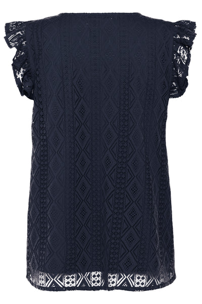 CRDanika Flounce Top Navy Blazer Thumbnail