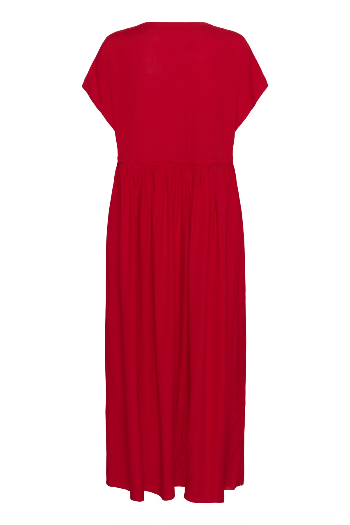 CRTiah Long Button Up Dress High Risk Red - 10614219