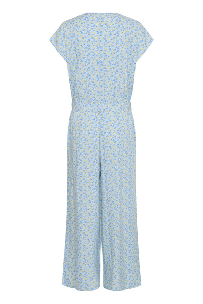CRTiah Sleeveless Jumpsuit Blue Yellow Small Floral - 10614227 Thumbnail