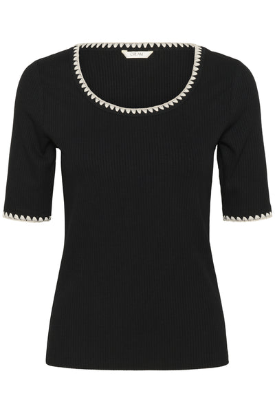 CRRibba Stitched T-Shirt Pitch Black - 10614510 Thumbnail
