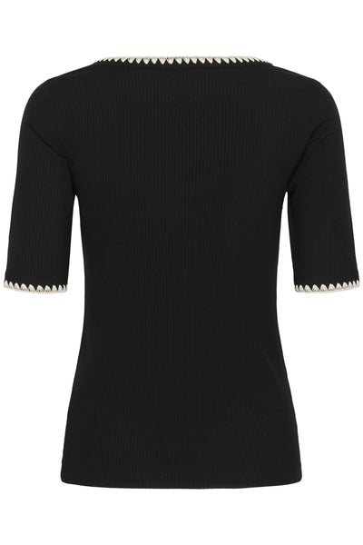 CRRibba Stitched T-Shirt Pitch Black - 10614510 Thumbnail
