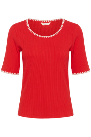 CRRibba Stitched T-Shirt Flame Scarlet - 10614510