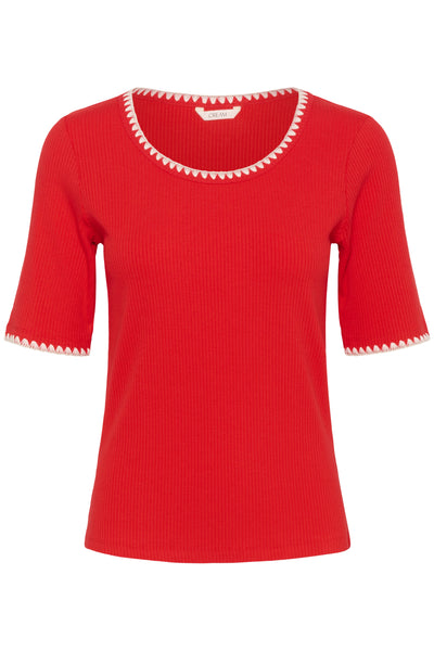CRRibba Stitched T-Shirt Flame Scarlet - 10614510 Thumbnail
