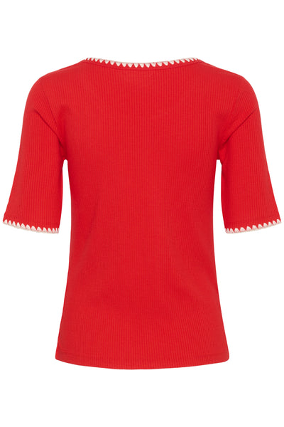 CRRibba Stitched T-Shirt Flame Scarlet - 10614510 Thumbnail