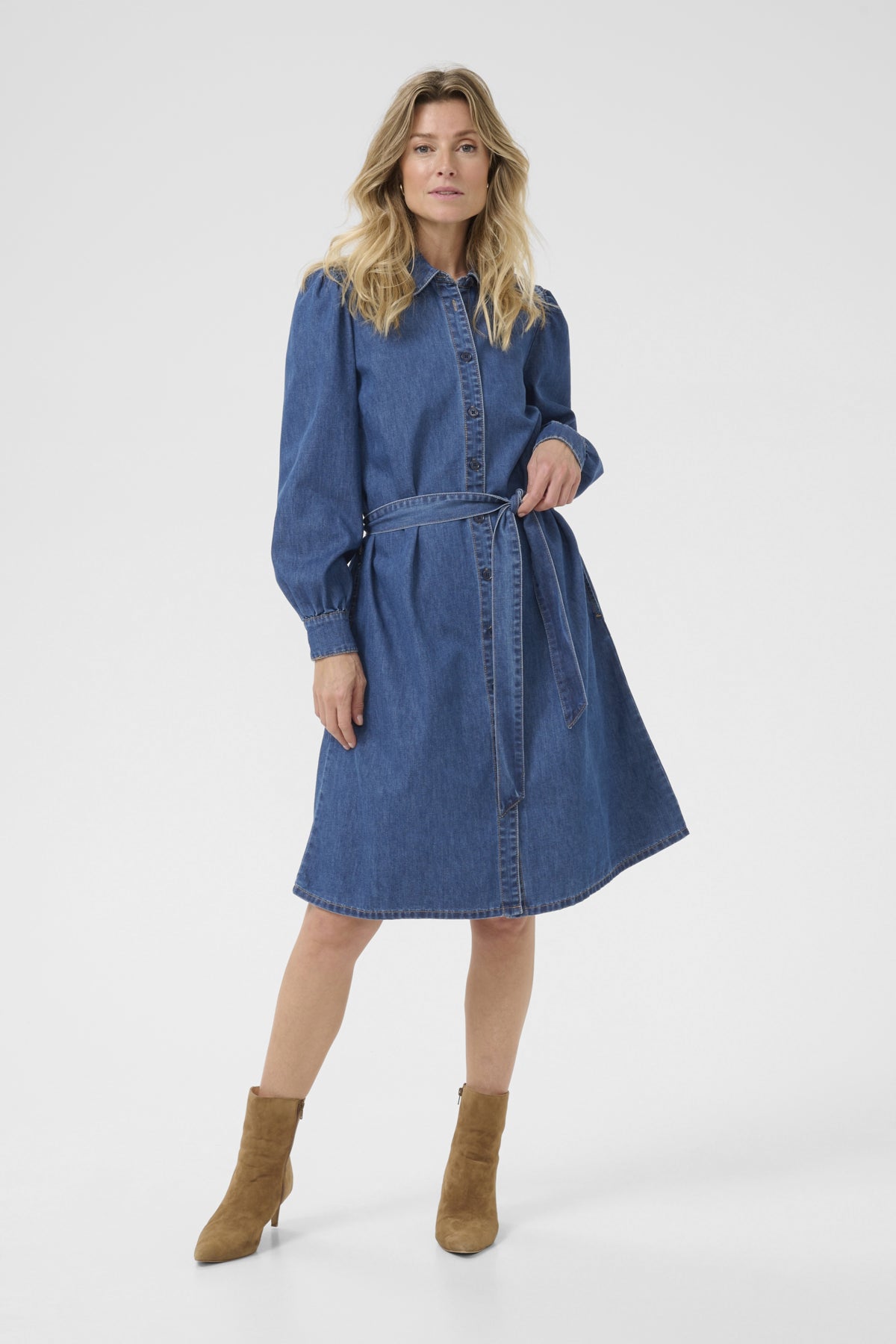 CREstelle LS Denim Dress Jasper Blue denim - 10614618