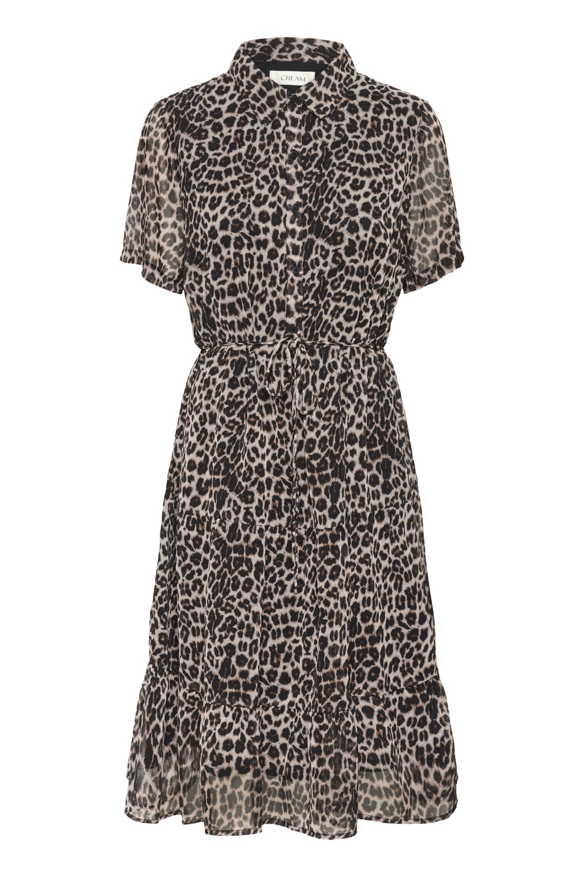 CRYuna Short Sleeve Dress Natrual Animal Spots - 10614728