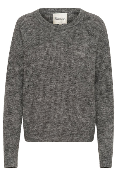 05 THE KNIT PULLOVER 10703603 Dark grey melange Thumbnail