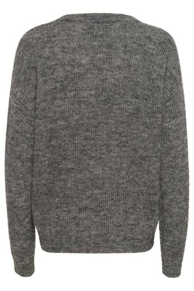 05 THE KNIT PULLOVER 10703603 Dark grey melange Thumbnail