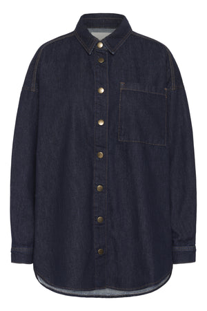 MaloMW 143 Shirt Dark Blue Un-Wash - 10704347
