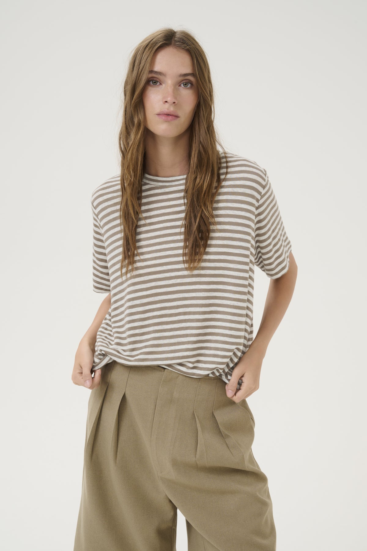 LisaMW Striped Tee Major Brown Striped - 10704599