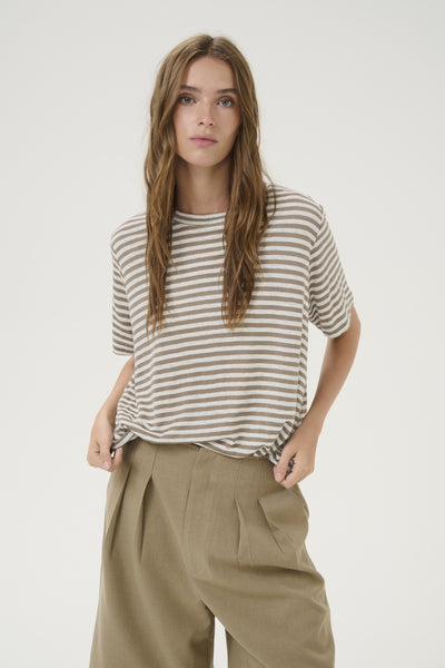 LisaMW Striped Tee Major Brown Striped - 10704599 Thumbnail
