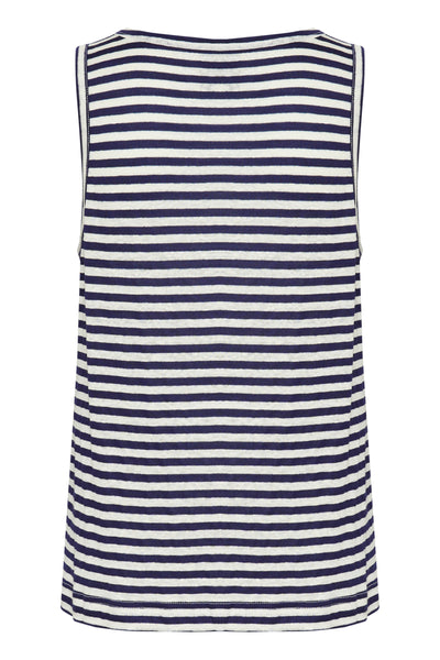 LisaMW Striped Top Dark Sapphire Blue Striped - 10704687 Thumbnail