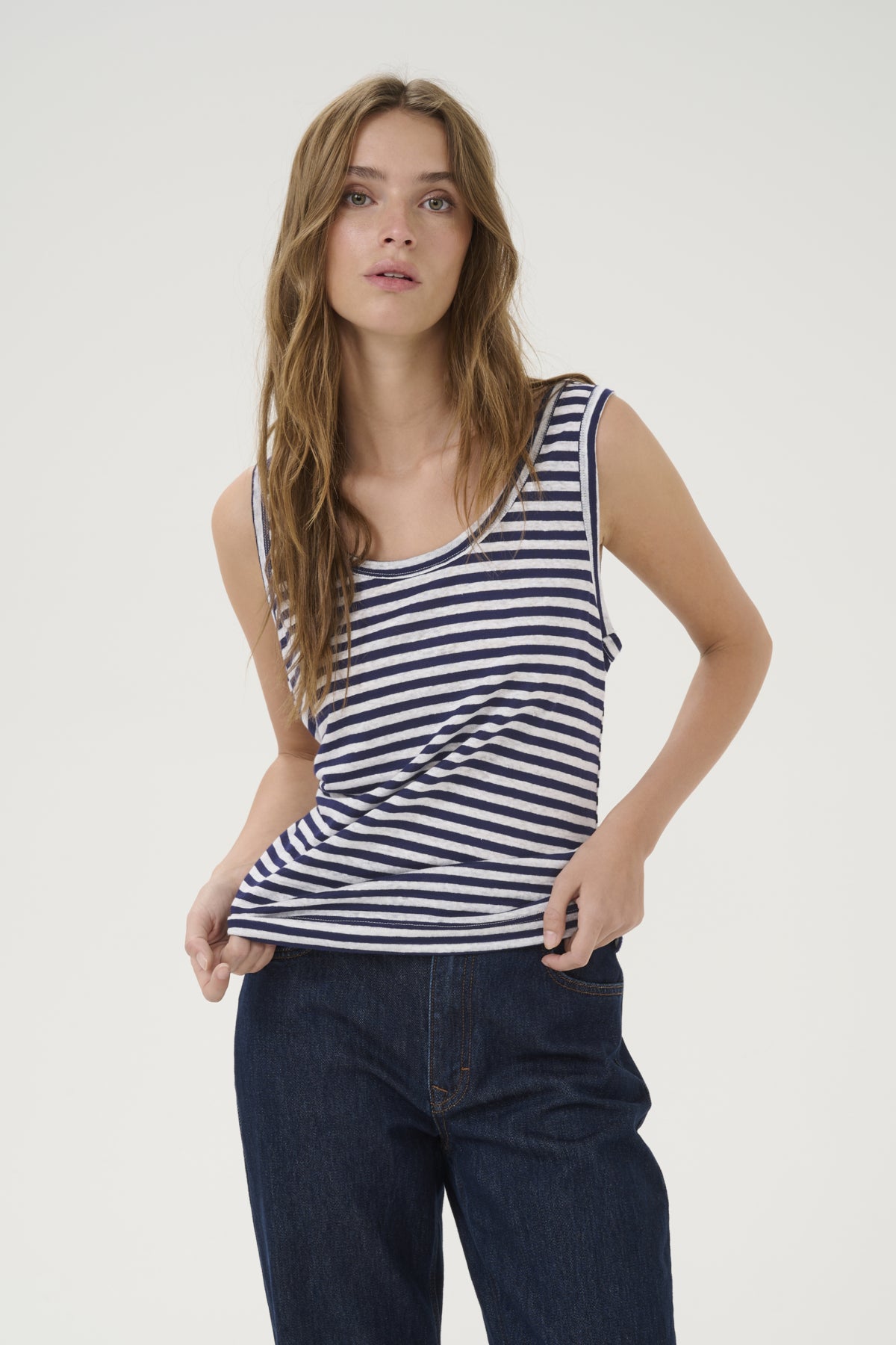 LisaMW Striped Top Dark Sapphire Blue Striped - 10704687