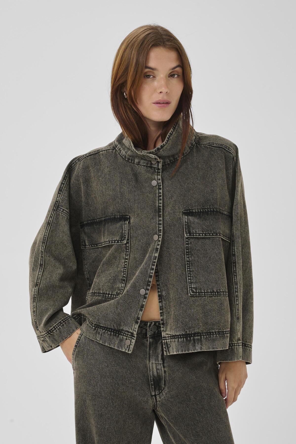 TessaMW 160 Jacket Medium Grey Dirty Wash - 10704774