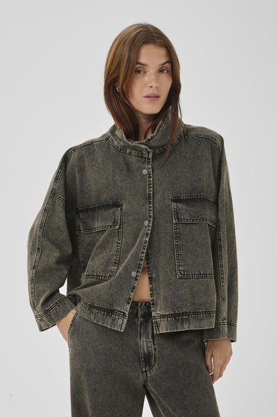 TessaMW 160 Jacket Medium Grey Dirty Wash - 10704774 Thumbnail