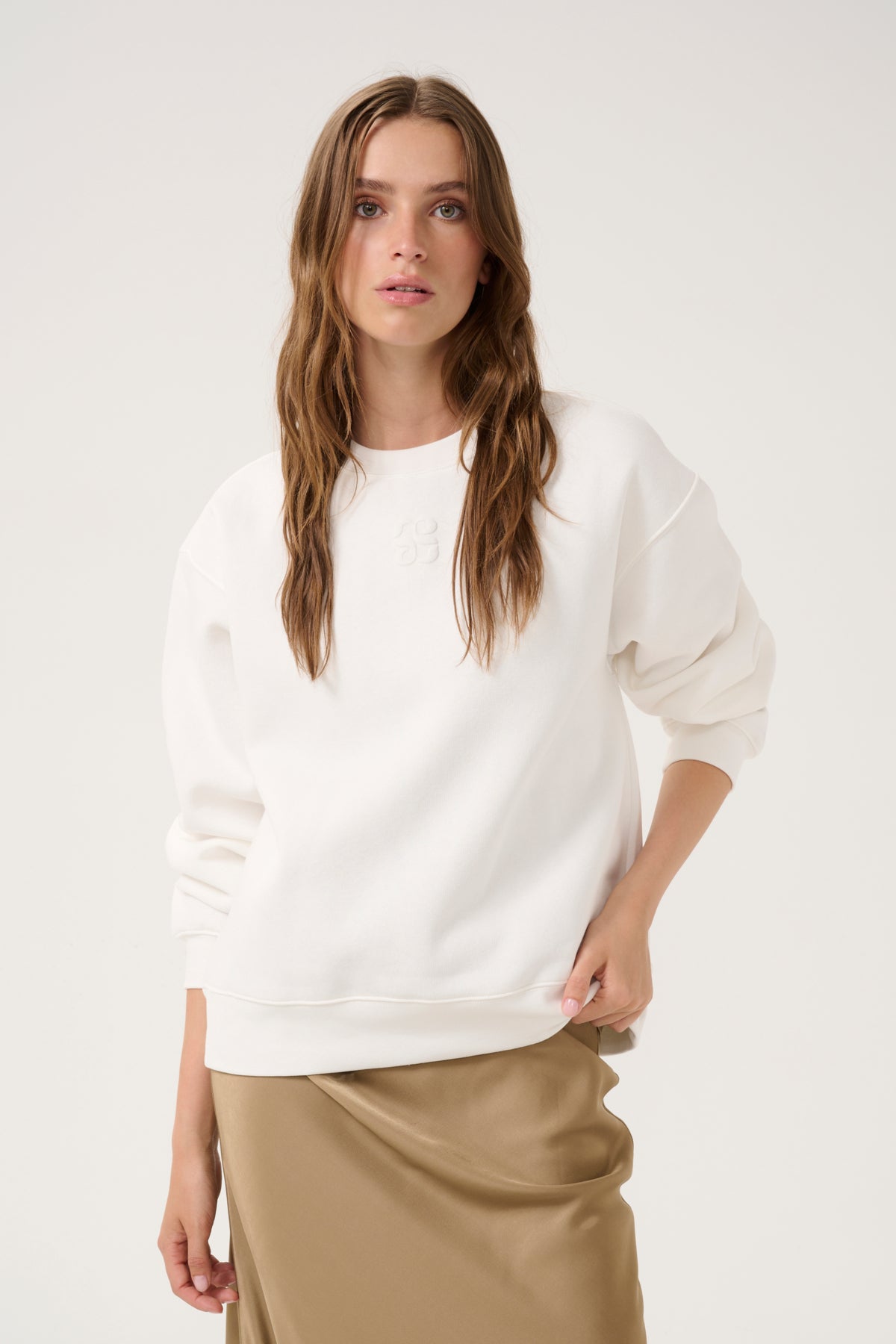 DiegoMW Logo Print Sweat Snow White - 10704925