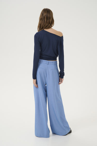 VistaMW Waterfall Blouse Dark Sapphire Blue - 10704994 Thumbnail