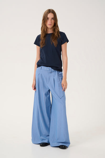 VittaMW High Wide Pant Skye Blue W. stripe - 10704999 Thumbnail