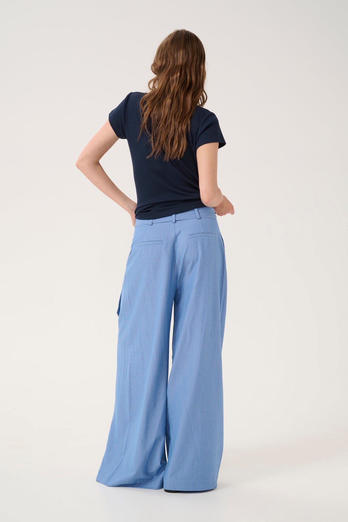 VittaMW High Wide Pant Skye Blue W. stripe - 10704999