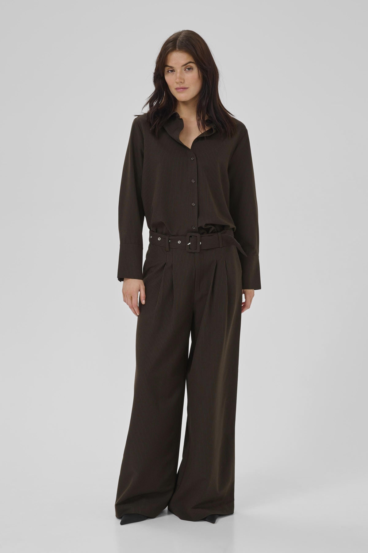 VittaMW High Wide Pant Espresso W. Stripe