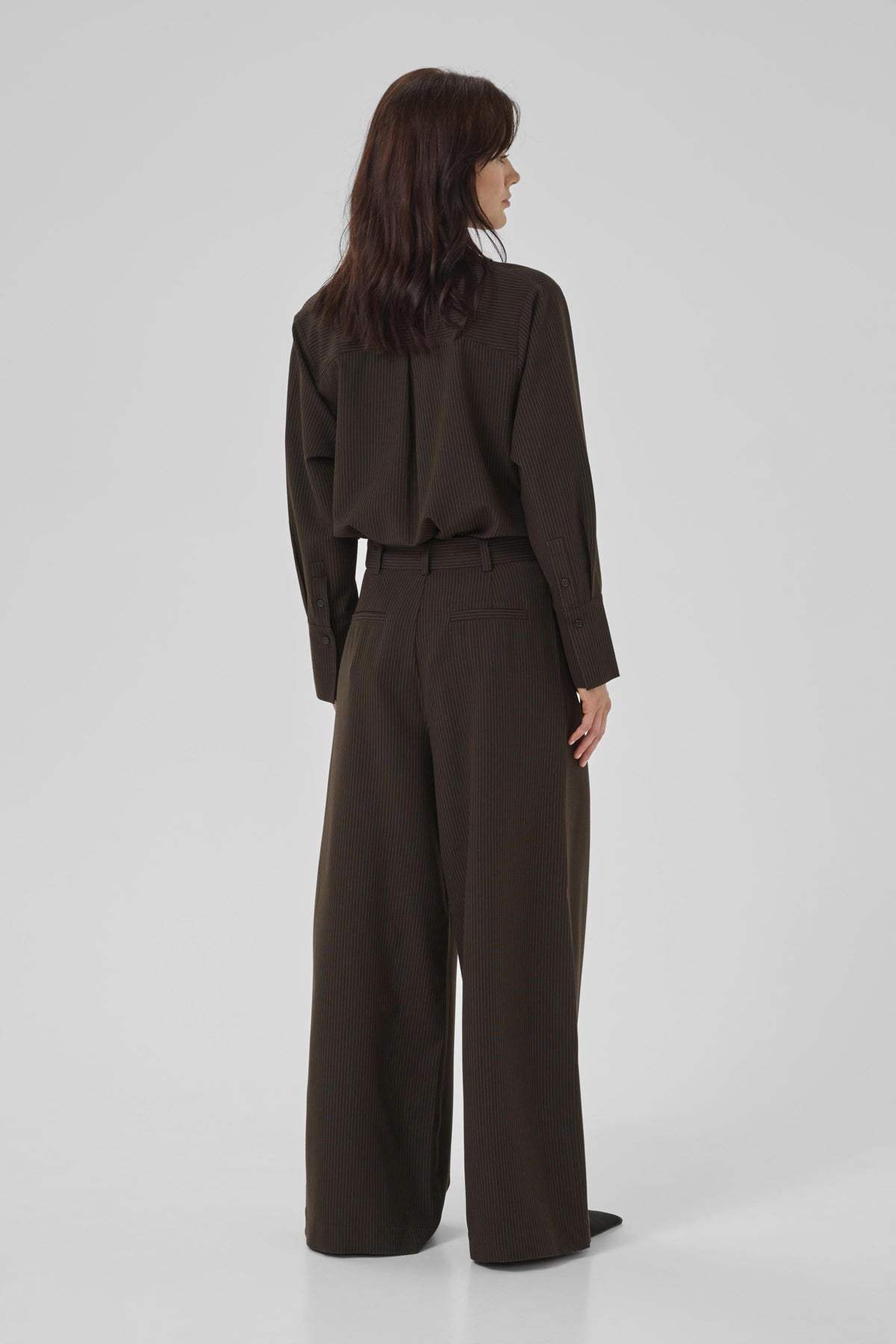 VittaMW High Wide Pant Espresso W. Stripe