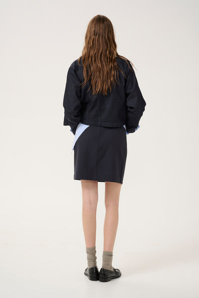VittaMW Skirt Dark Sapphire Blue W. stripe - 10705000 Thumbnail