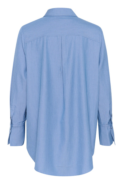 VittaMW Shirt Skye Blue W. stripe - 10705001 Thumbnail