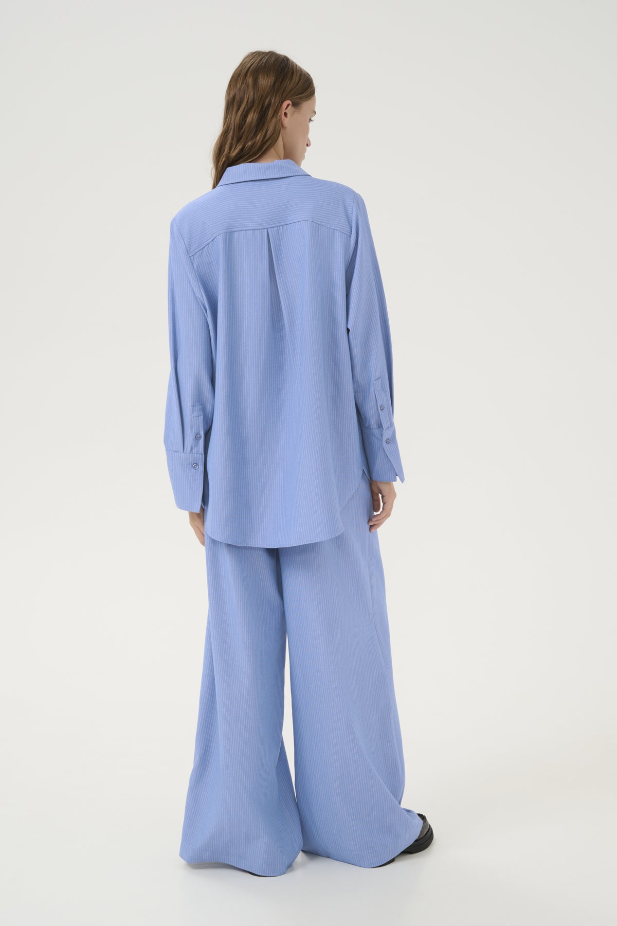 VittaMW Shirt Skye Blue W. stripe - 10705001