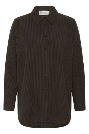 VittaMW Shirt Espresso W. Stripe - 10705001