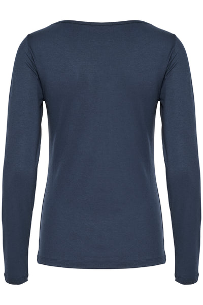 VistaMW Boat Neck Blouse Dark Sapphire Blue - 10705004 Thumbnail