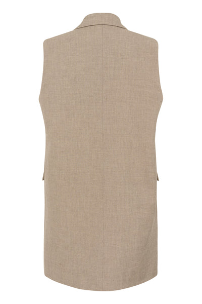 DionMW Waistcoat Sepia Tint Melange - 10705018 Thumbnail