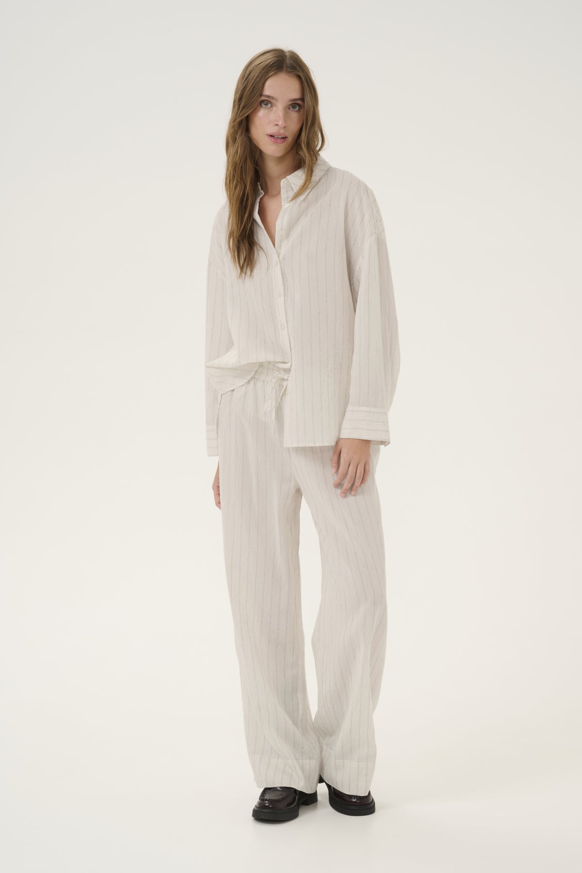 LimaMW Wide Pant Oatmeal Melange - 10705020
