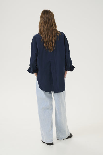 SunnaMW Boxy Shirt Dark Sapphire Blue - 10705021 Thumbnail