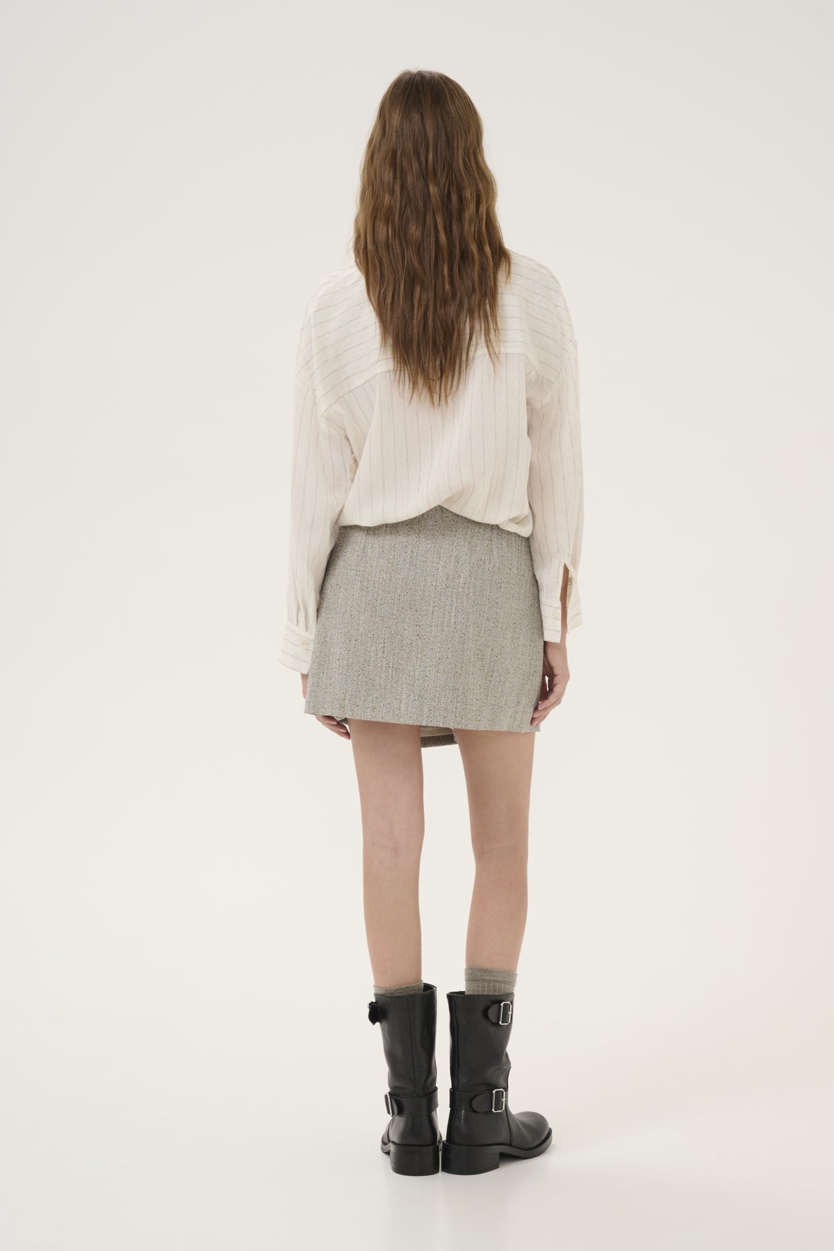 EmmyMW Wrap Skirt Oatmeal Melange - 10705054