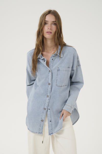 LaraMW 115 Malo Shirt Light Blue Wash - 10705082 Thumbnail