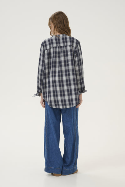 HarrisMW Shirt Dark Sapphire Blue Check - 10705091 Thumbnail