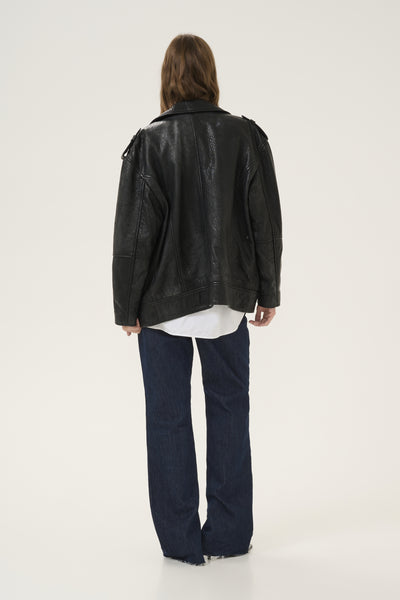 GinaMW Leather Jacket Black Thumbnail