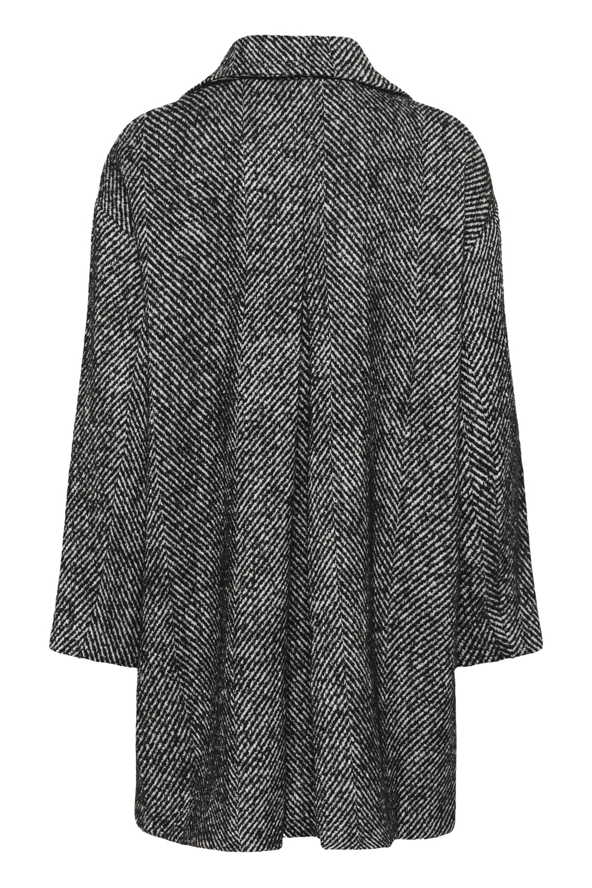 MaggieMW Knee Coat Black - Off White Combo - 10705190