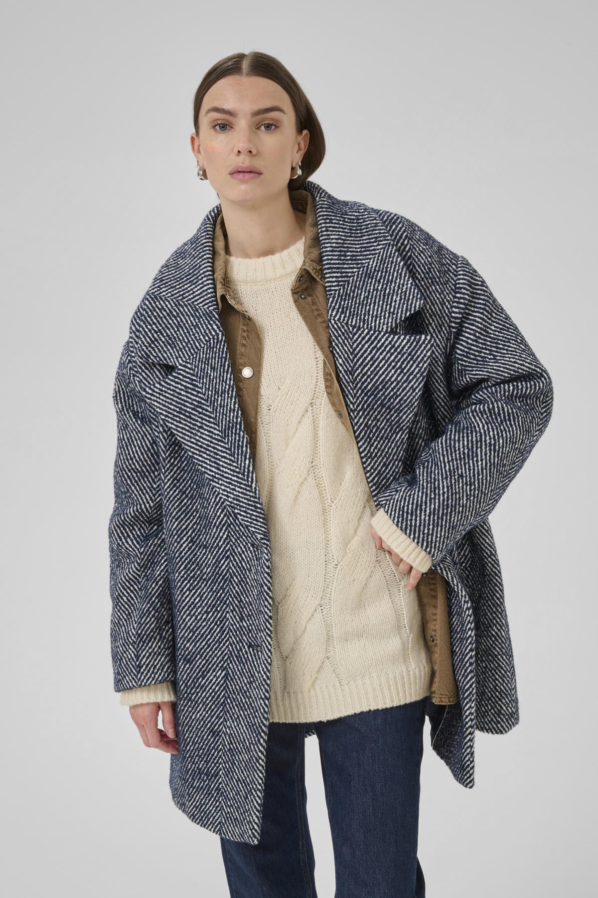MaggieMW Knee Coat After Midnight - Off white - 10705190