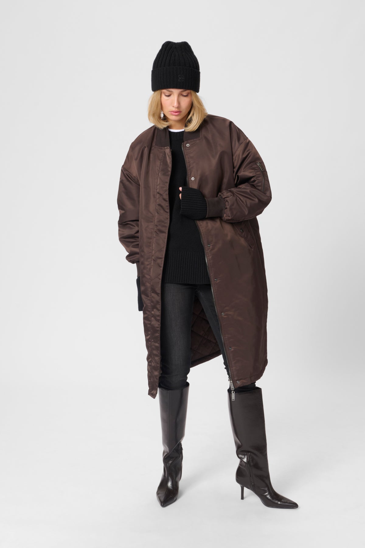 HelgaMW Reversable Long Jacket Espresso - 10705191
