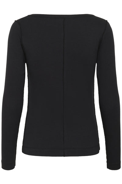 MandyMW Boatneck LS Blouse Black - 10705207 Thumbnail