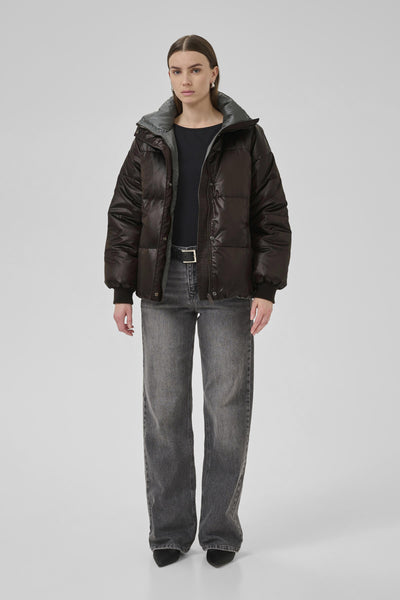 GlossyMW Reversable Down Jacke Espresso - 10705224 Thumbnail