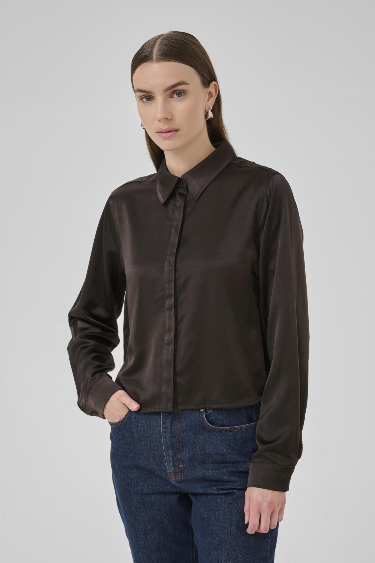 EstelleMW Short Shirt Espresso - 10705227