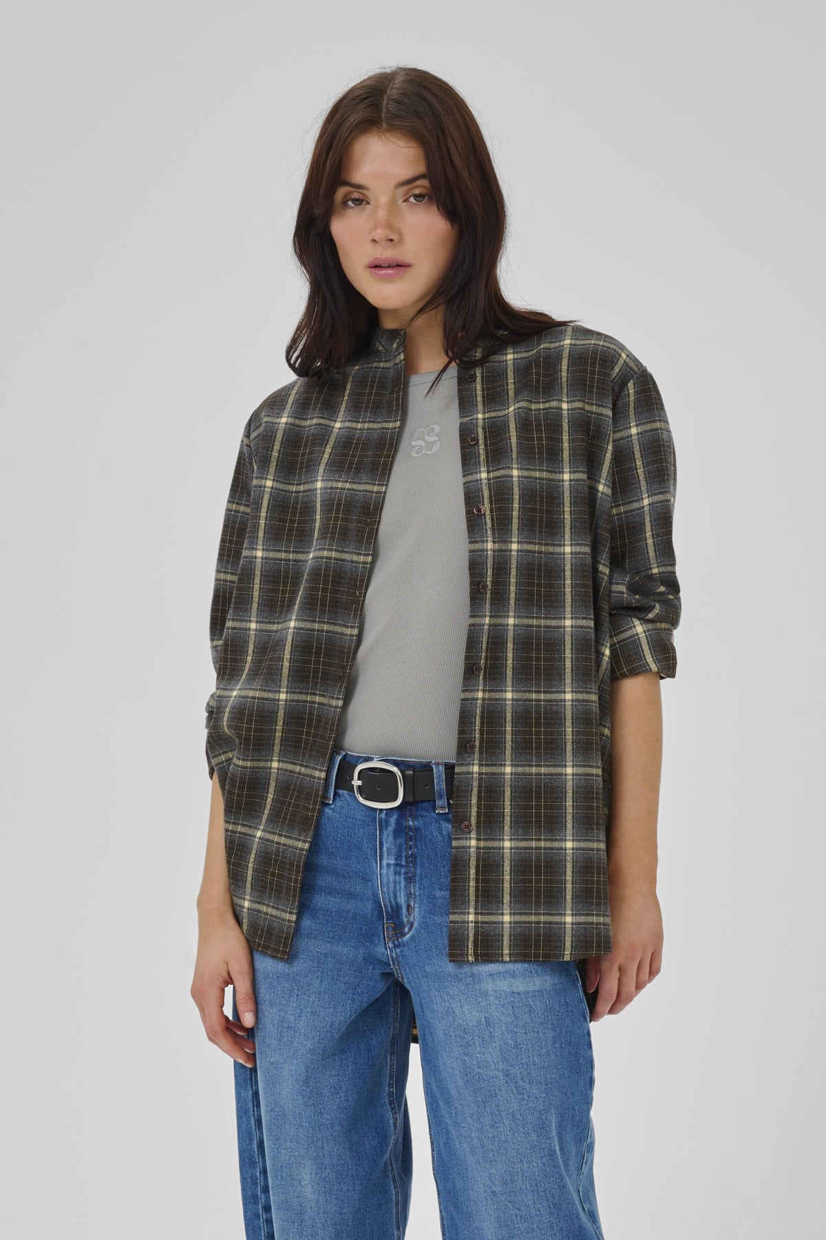 MarlyMW Shirt Espresso Check - 10705235
