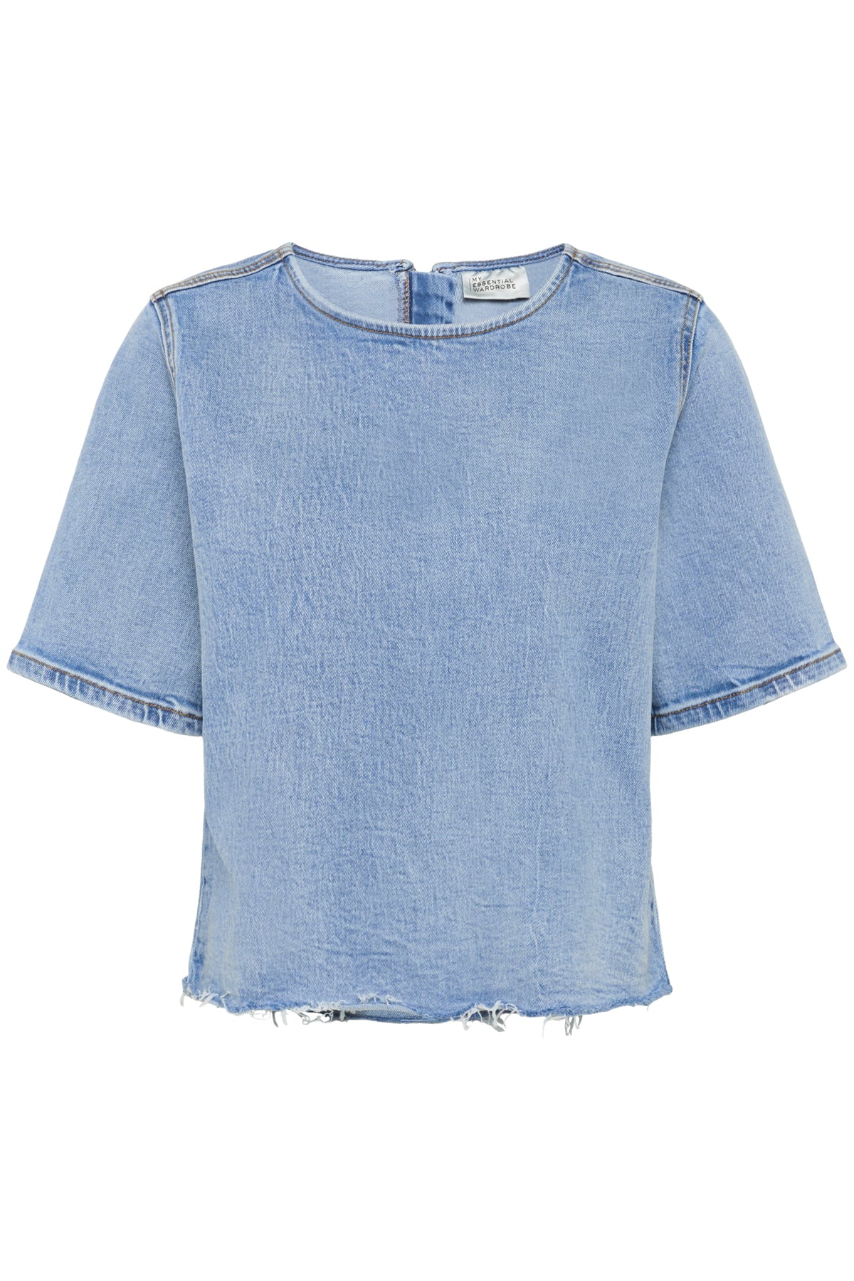 MWLatti 144 SS Blouse Light Blue Retro Wash - 10705243