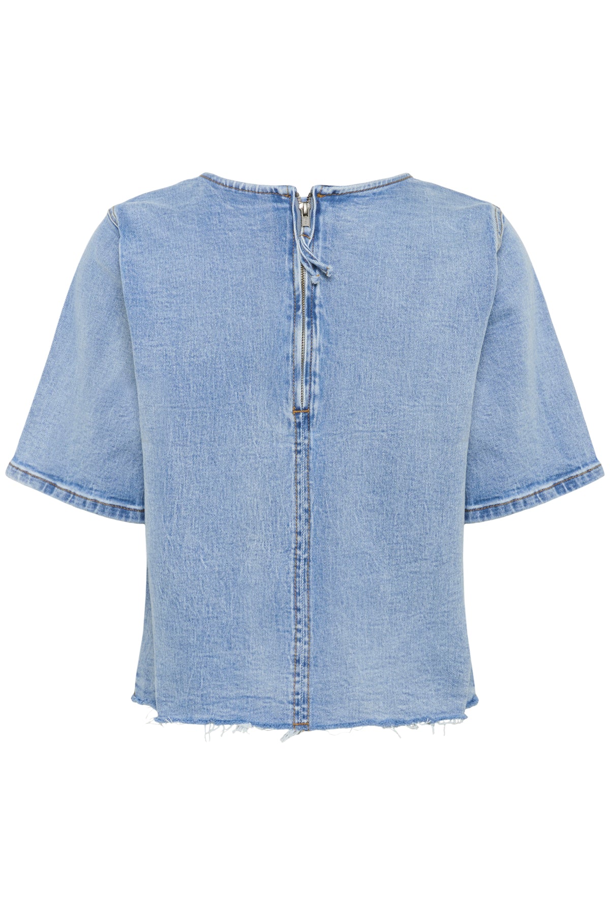 MWLatti 144 SS Blouse Light Blue Retro Wash - 10705243