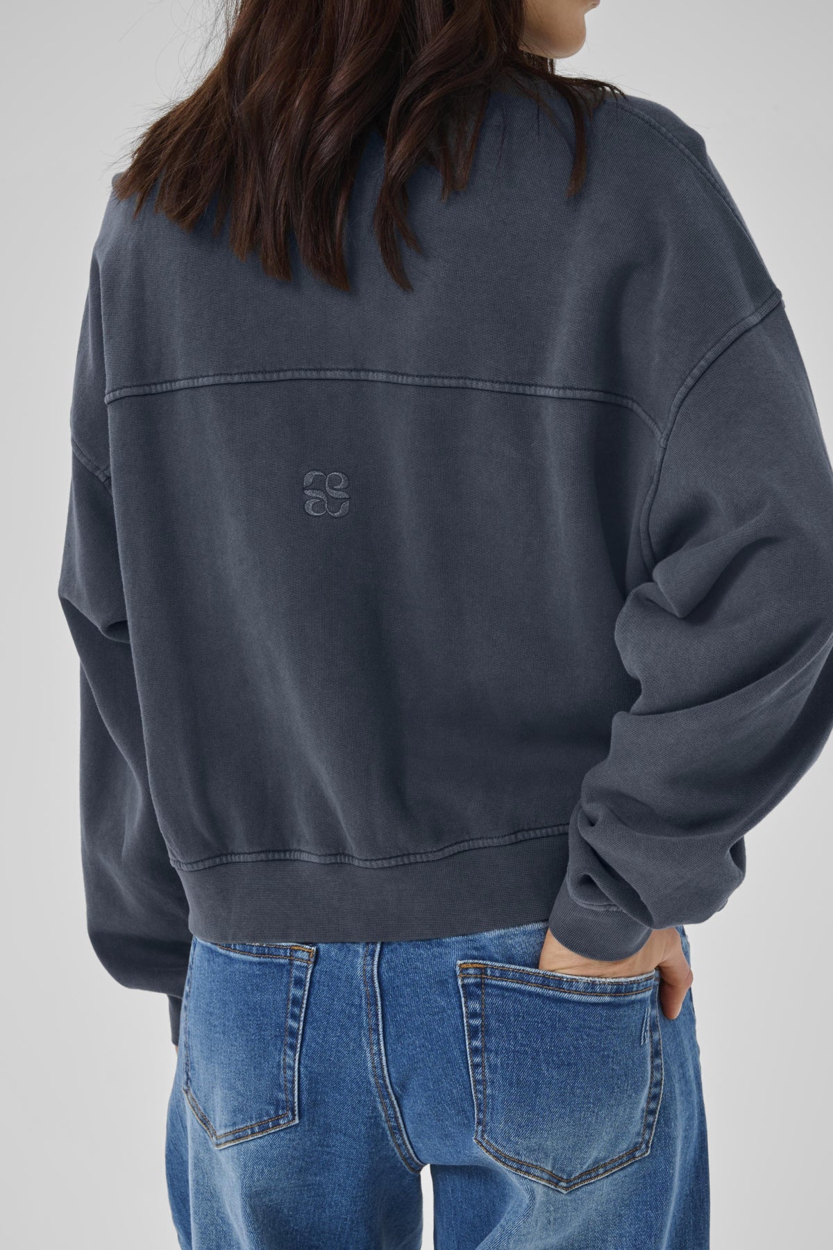 MetaMW Short Sweat Jacket Dark Grey Random Wash - 10705247