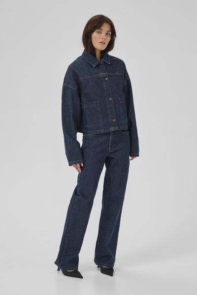 MWMalle 139 Deco Denim Jacket Dark Blue Un-Wash - 10705268 Thumbnail