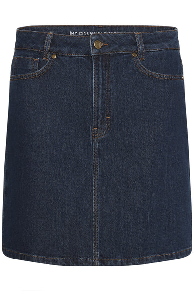MWCady 139 Mid Skirt Dark Blue Un-Wash - 10705269 Thumbnail