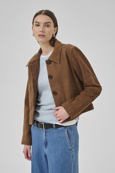 PetraMW Suede Jacket Tobacco Brown - 10705274 Thumbnail